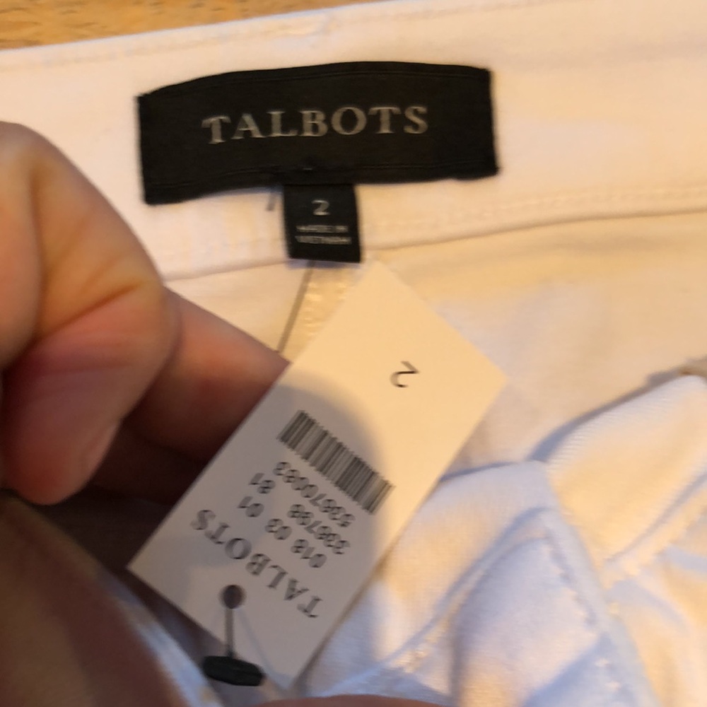 Talbots NWT white denim pencil skirt - Picture 4 of 7